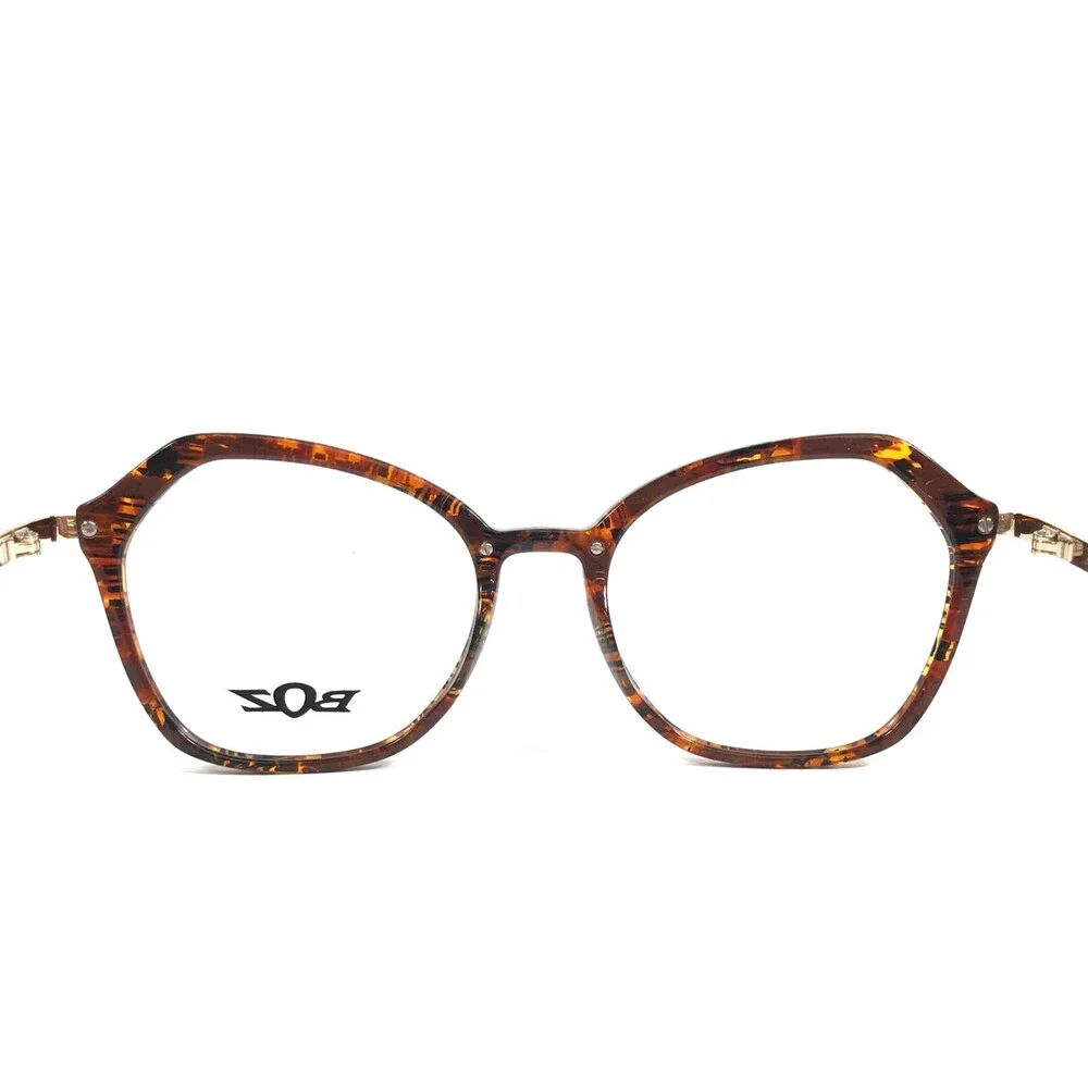 BOZ Eyeglasses Frames IXELLE 9095 Demi Shiny Gold Brown Tortoise 53-18-135